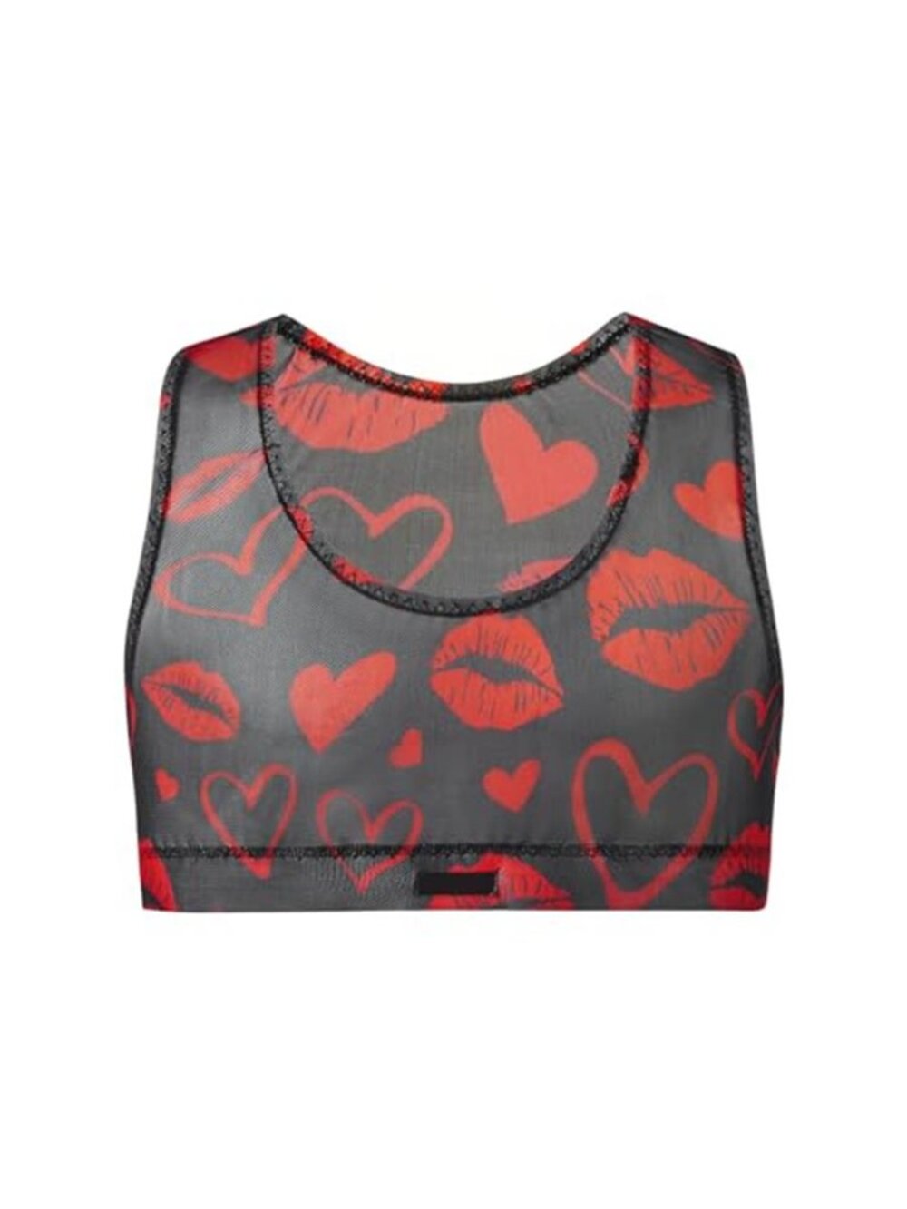 Mens Mesh Crop Top Sports Bras Y Back Tank Top Undershirt Printed Sleeveless
